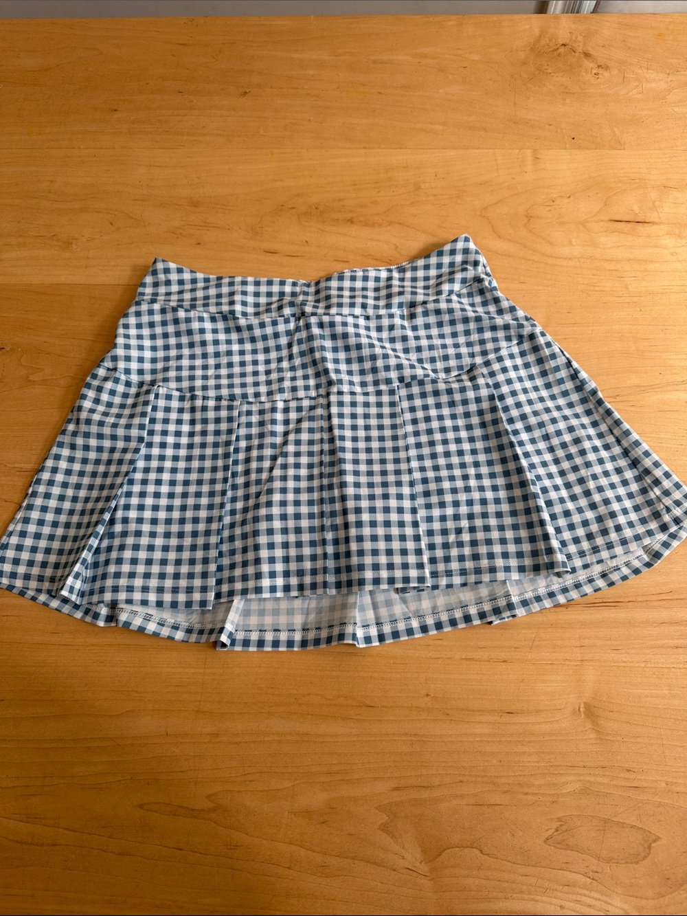 Kyodan Blue & White Gingham Pleated Golf Mini Skirt